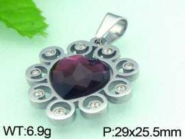 Stainless Steel Stone&Crystal Pendant