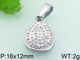 Stainless Steel Stone & Crystal Pendant