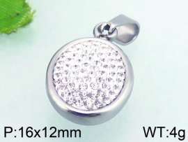 Stainless Steel Stone & Crystal Pendant