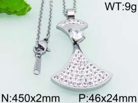 Stainless Steel Stone & Crystal Pendant