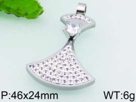 Stainless Steel Stone & Crystal Pendant