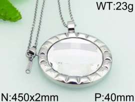 Stainless Steel Stone & Crystal Pendant