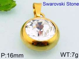 Stainless Steel Stone & Crystal Pendant