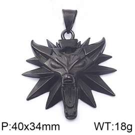 Black electroplating Pendant Necklace Animal Stainless Steel Wolf Head Necklace